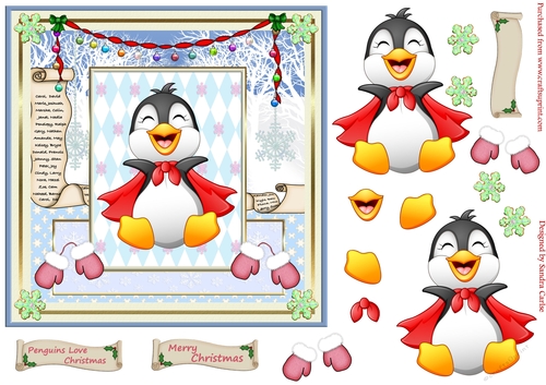 Penguins Love Christmas Topper