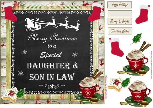 Merry Christmas Daughter & Son In Law Decoupage Topper 