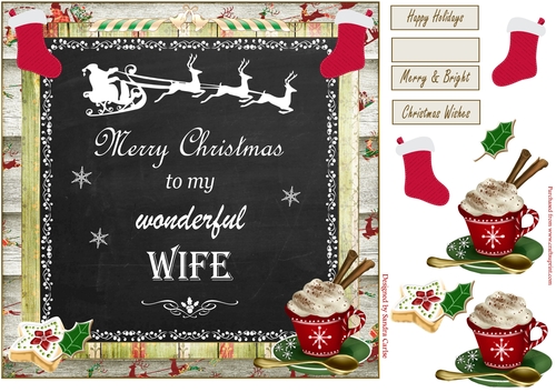 Merry Christmas wonderful Wife Topper 