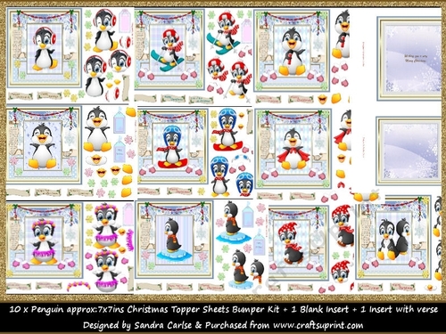 Christmas Penguins 7x7ins kit