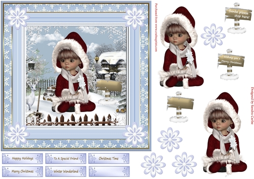 Winter Wonderland 7x7ins Decoupage Topper