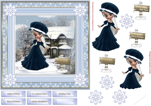 Winter Wonderland 7x7ins Decoupage Topper 2