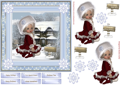 Winter Wonderland 7x7ins Decoupage Topper 4