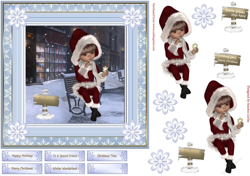 Winter Wonderland 7x7ins Decoupage Topper 5