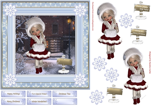 Winter Wonderland 7x7ins Decoupage Topper 6