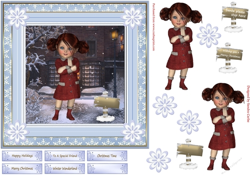 Winter Wonderland 7x7ins Decoupage Topper 7