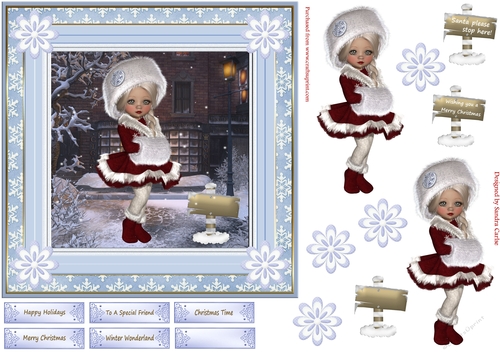 Winter Wonderland 7x7ins Decoupage Topper 8