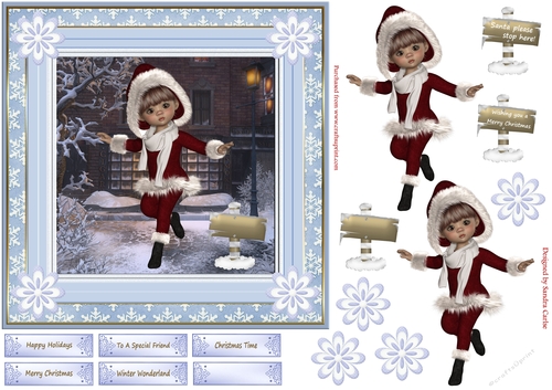 Winter Wonderland 7x7ins Decoupage Topper 14