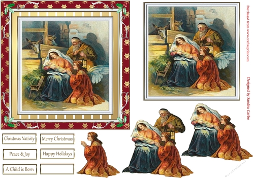 Christmas Nativity 6x6ins Topper