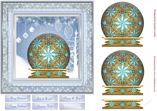 Christmas Winter Snow Globe Quick Card 1