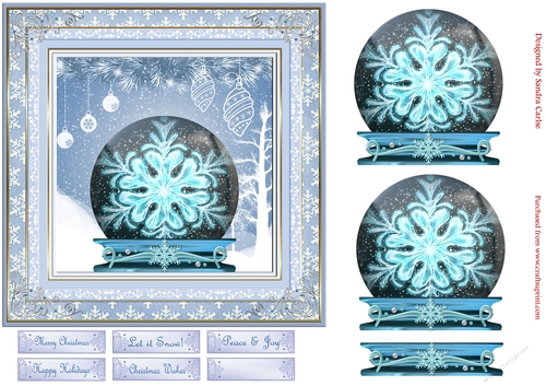 Christmas Winter Snow Globe Quick Card 2