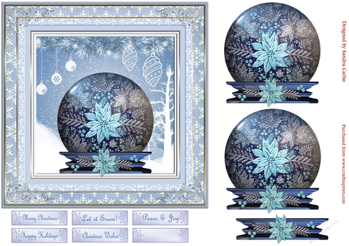 Christmas Winter Snow Globe Quick Card 3
