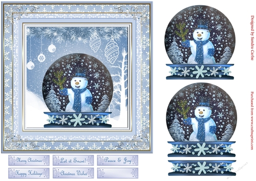 Christmas Winter Snow Globe Quick Card 4