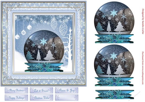 Christmas Winter Snow Globe Quick Card 5