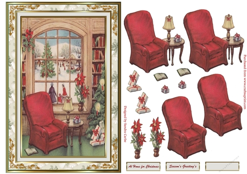 At Home for Christmas Vintage Topper