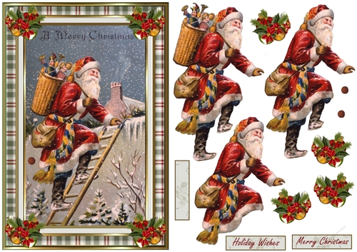 Holiday Wishes Christmas Decoupage Topper