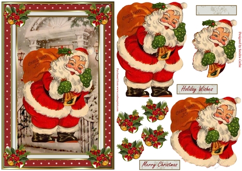 Father Christmas Decoupage Topper