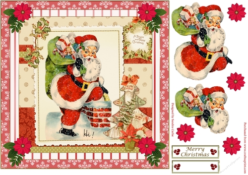 Merry Christmas Santa Topper 2