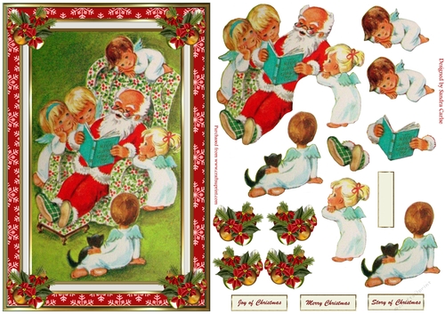 Christmas Story Santa Decoupage Topper