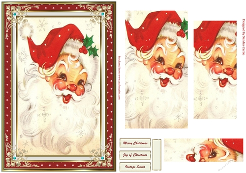 Vintage Santa Christmas Pyramid Topper