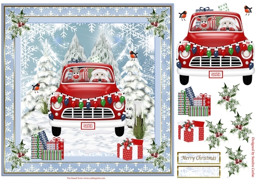 White Christmas Decoupage Topper