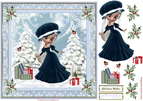 White Christmas Decoupage Topper 5