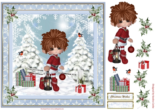 White Christmas Decoupage Topper 6