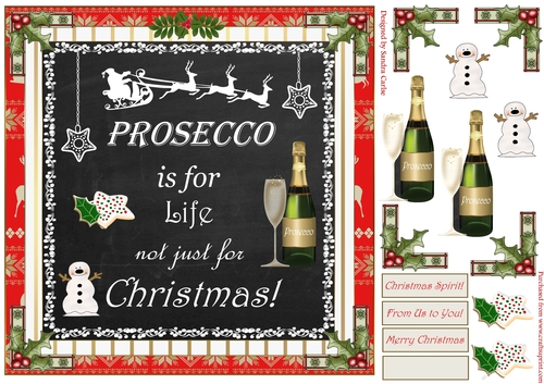 Prosecco Christmas Topper
