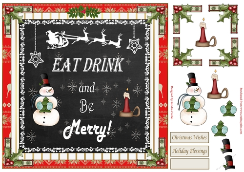Eat Drink & Be Merry Christmas Topper