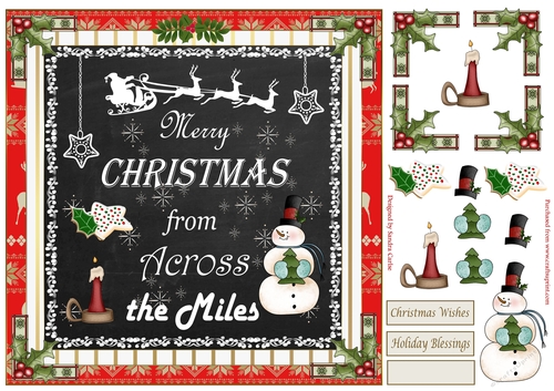 Across the Miles Christmas Decoupage 8x8ins Topper 