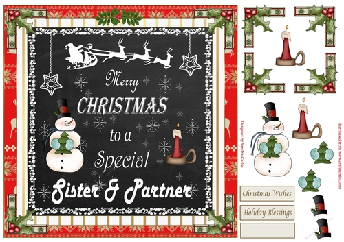 Merry Christmas Sister & Partner Topper 