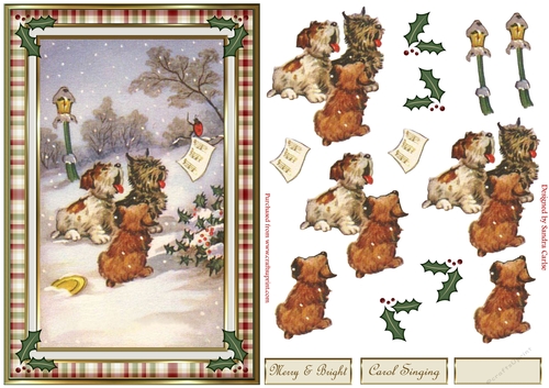 Carol Singing Vintage Christmas Topper