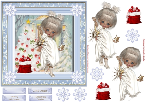 Little Angel Christmas Decoupage Topper