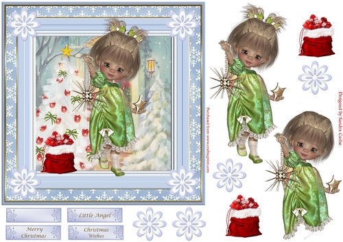 Little Angel Christmas Decoupage Topper 2
