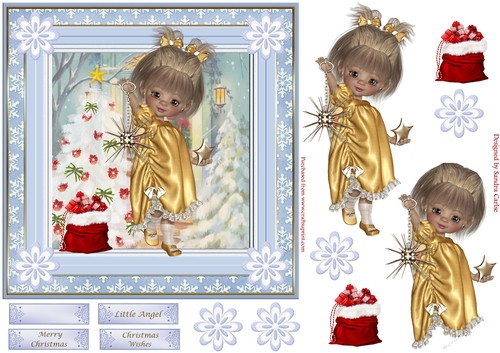 Little Angel Christmas Decoupage Topper 3