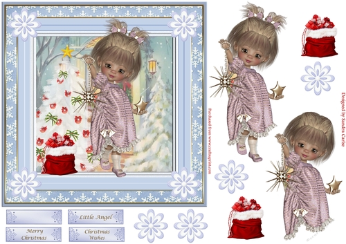 Little Angel Christmas Decoupage Topper 4