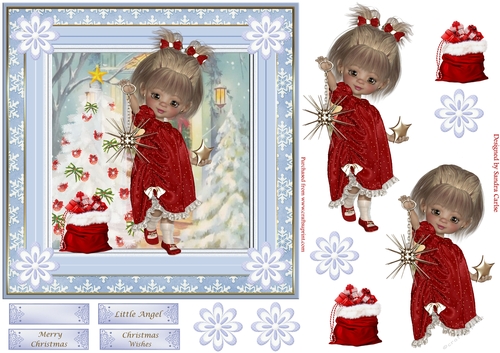 Little Angel Christmas Decoupage Topper 5