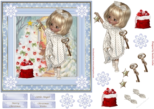 Little Angel Christmas Decoupage Topper 6