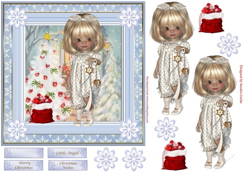 Little Angel Christmas Decoupage Topper 7