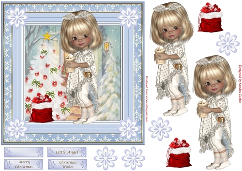 Little Angel Christmas Decoupage Topper 8