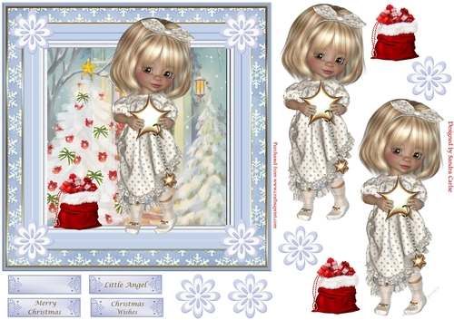 Little Angel Christmas Decoupage Topper 9