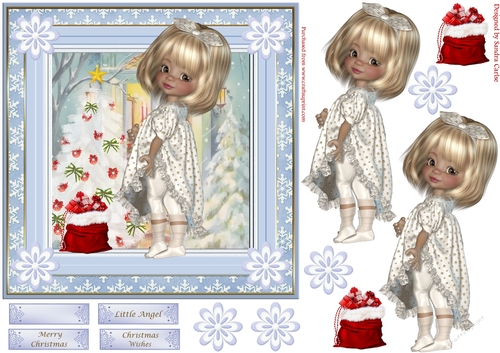 Little Angel Christmas Decoupage Topper 10