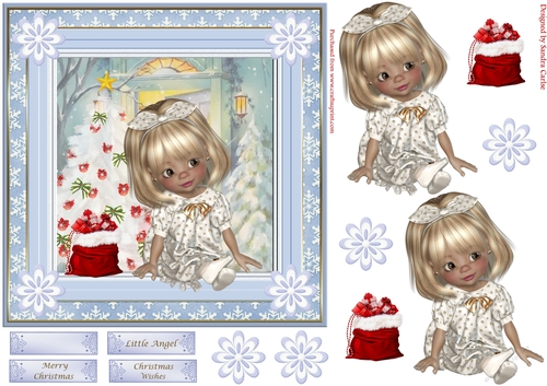 Little Angel Christmas Decoupage Topper 11