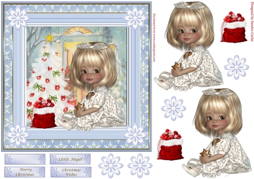 Little Angel Christmas Decoupage Topper 12
