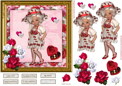 Be Mine Valentines Decoupage Topper