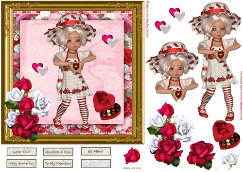 Be Mine Valentines Decoupage Topper 1