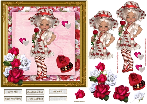 Be Mine Valentines Decoupage Topper 3
