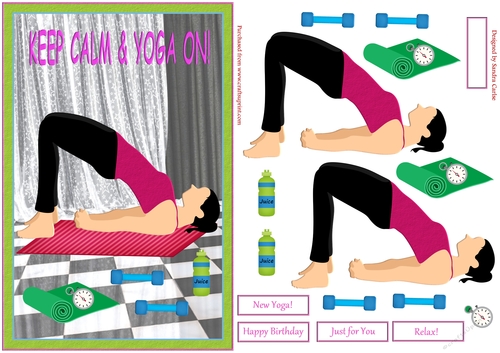Keep Calm & Yoga On! Decoupage Topper 1