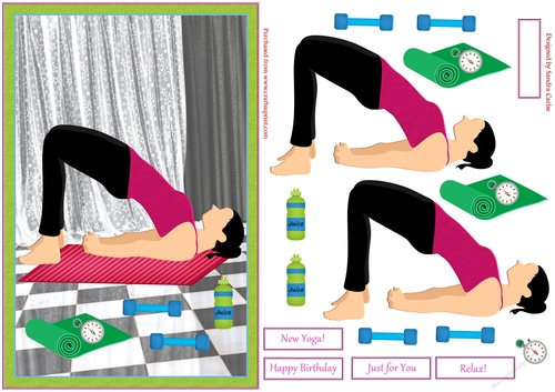Yoga Birthday Decoupage Topper 1