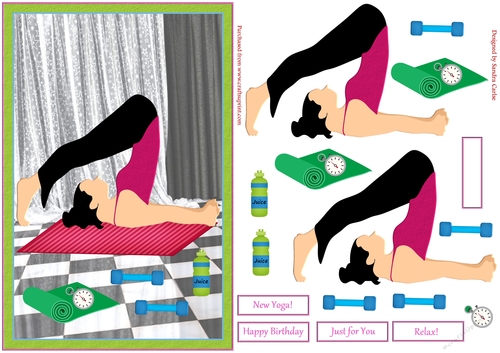 Yoga Birthday Decoupage Topper 2